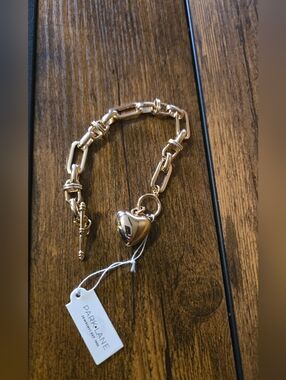 Park Lane Shiny Gold Heart Link Bracelet